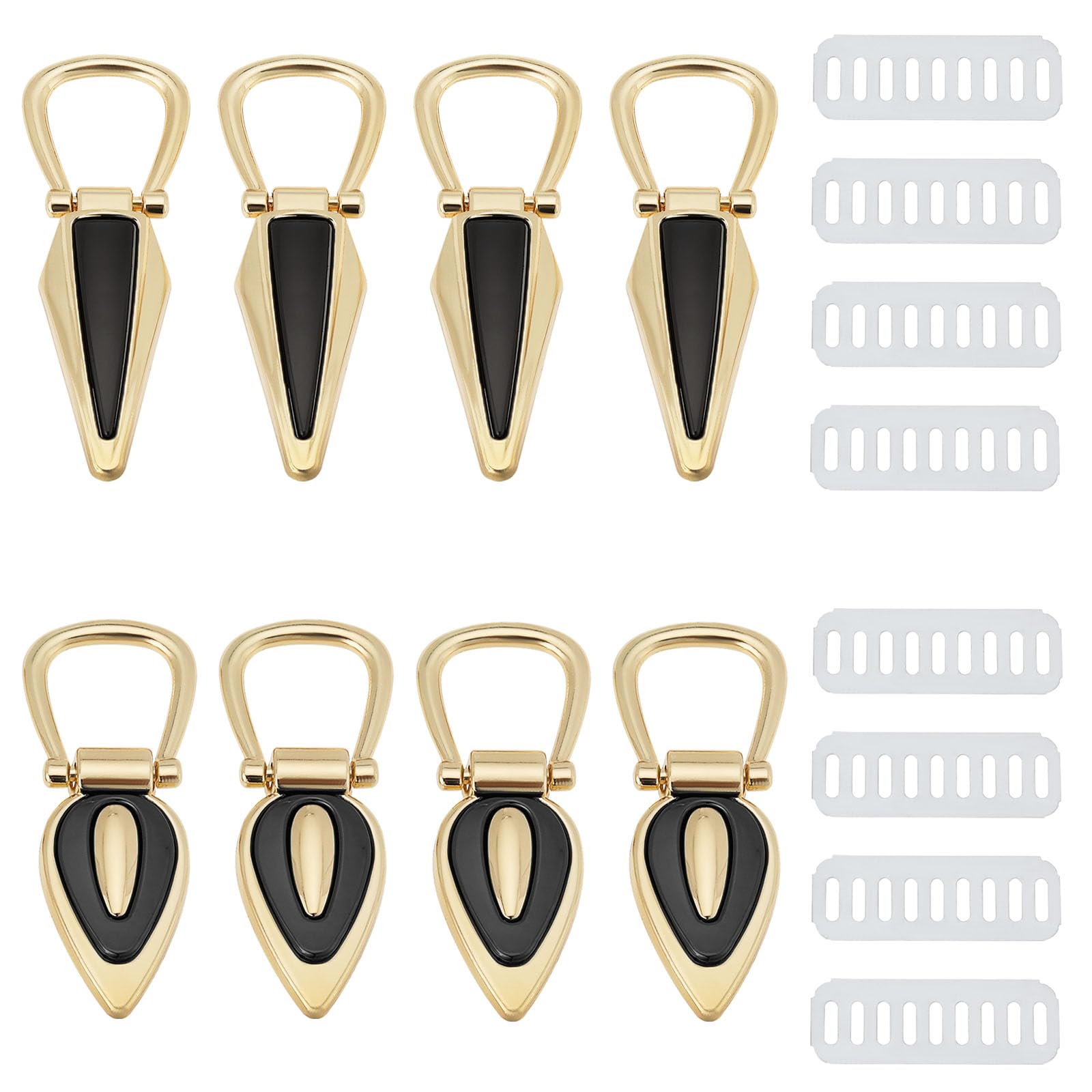 LT Easiyl 8PCS Metal Bag Chain Buckles with D Ring Washers 2 Styles Connector Buckle for DIY Purse Crossbody Shoulder Leather Craft Bag