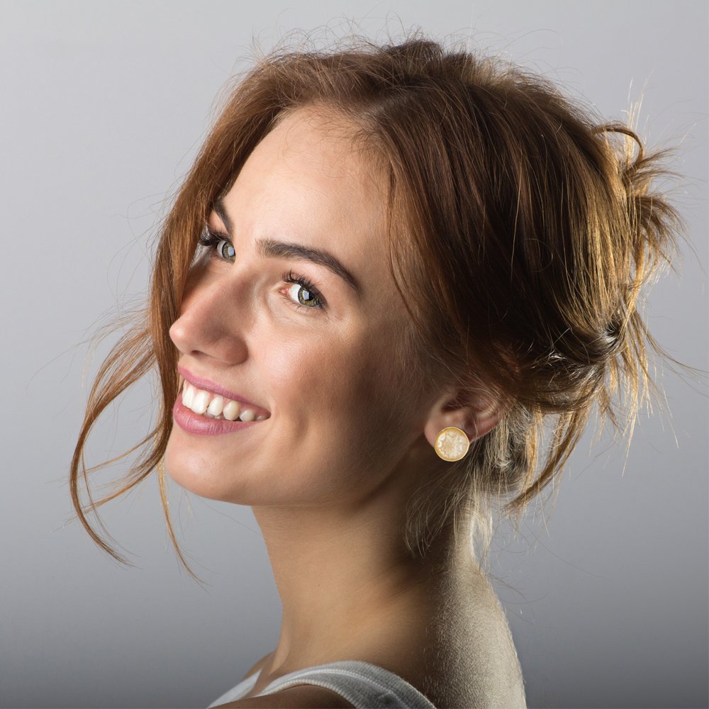 Pendientes de Clip Orejas No Perforadas Elegantes Clásicos Pequeños Redondos Joyería Mujer
