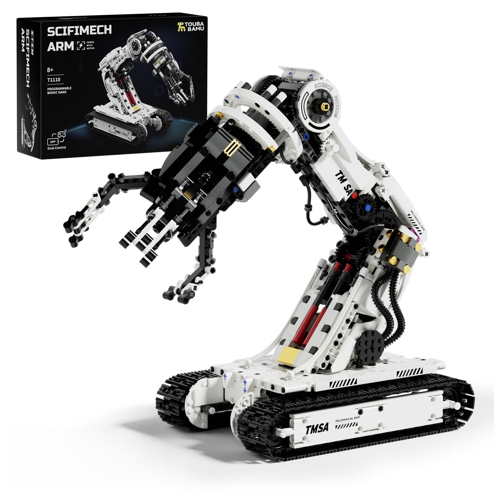 Imagibox Technical Tracked Robot Arm, STEM Building Block Set for Kids Ages 8-14, Remote Control and App Controlled Mechanical Hand, Birthday Gift for Boys 8 9 10 11 12+ Years Old