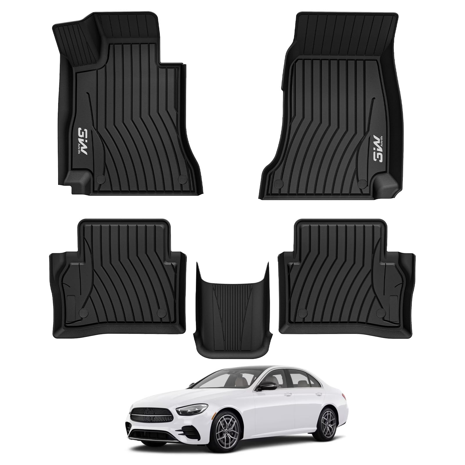 3W Floor Mats&Cargo Liner Fit Toyota Sienna 2021 2022 2023 2024 2025 2026 LE/XLE(Only for 8 Seat), TPE All Weather Custom Fit Floor Liner for Sienna 8 Seat 1st, 2nd and 3rd Row and Cargo Mat, Black — view 45