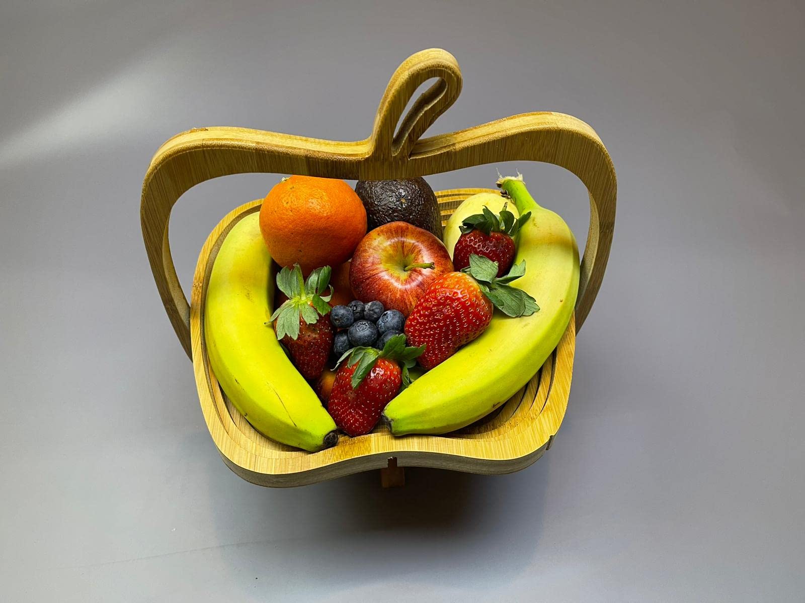 electromax Bamboo Fruit Basket, swan-Shaped, Round, cat-Shaped, Petal-Shaped, Apple-Shaped, Foldable Fruit Basket