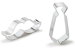 Bakerpan Stainless Steel Cookie Cutter Tie & Mustache Set