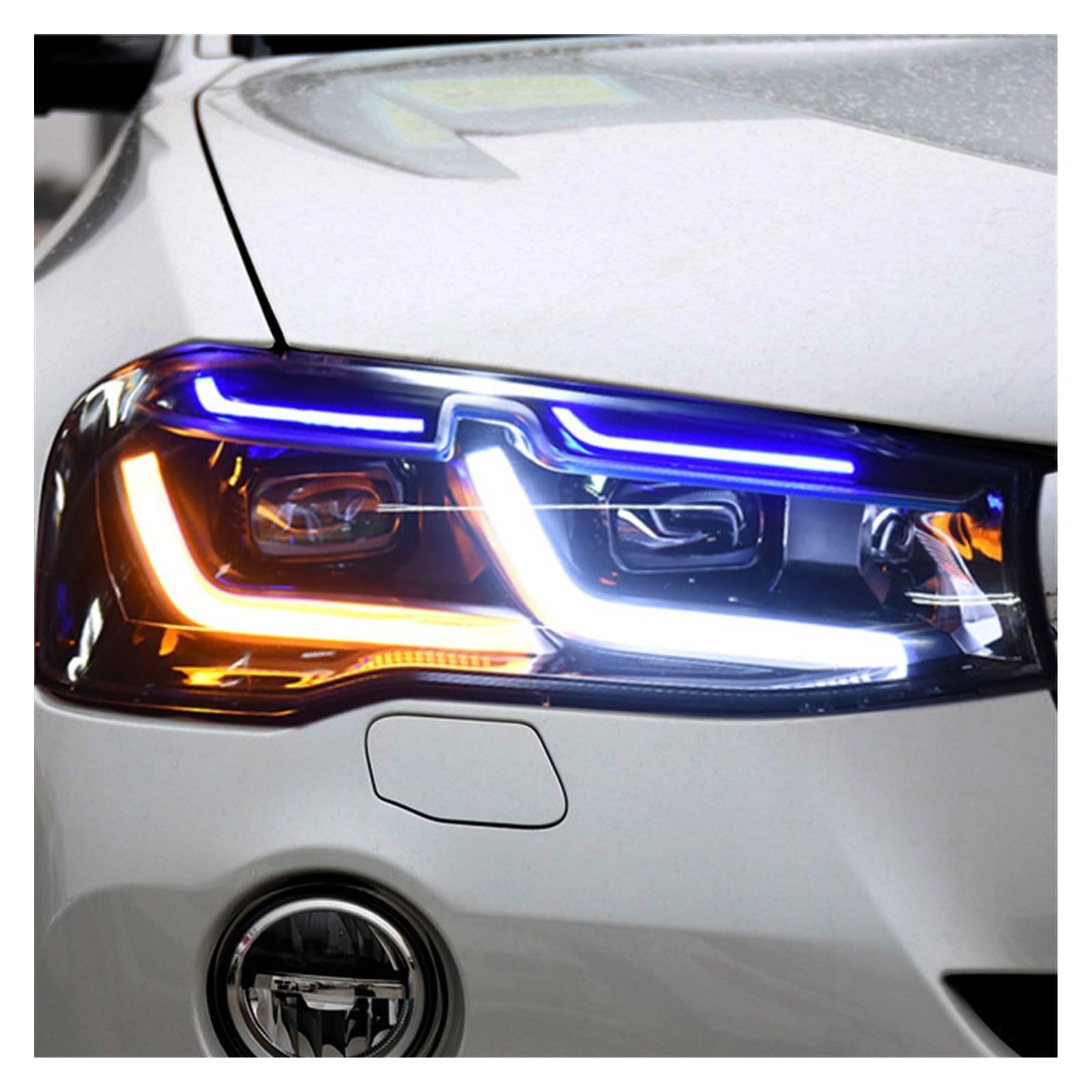 Accessori per Auto per Gruppo Ottico Anteriore BMW X3 F25 2011-2018 X4 F26 Fari Anteriori Luci diurne a LED Indicatori di direzione Plug And Play (X4-)