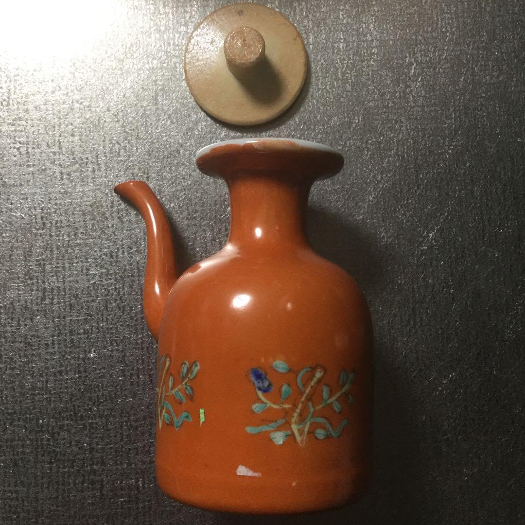 中国 骨董 醤油指し 民国 汎紅 裏印あり 中国 骨董 醤油指し 民国 汎紅 裏印あり 和風陶磁器皿 鳥と花