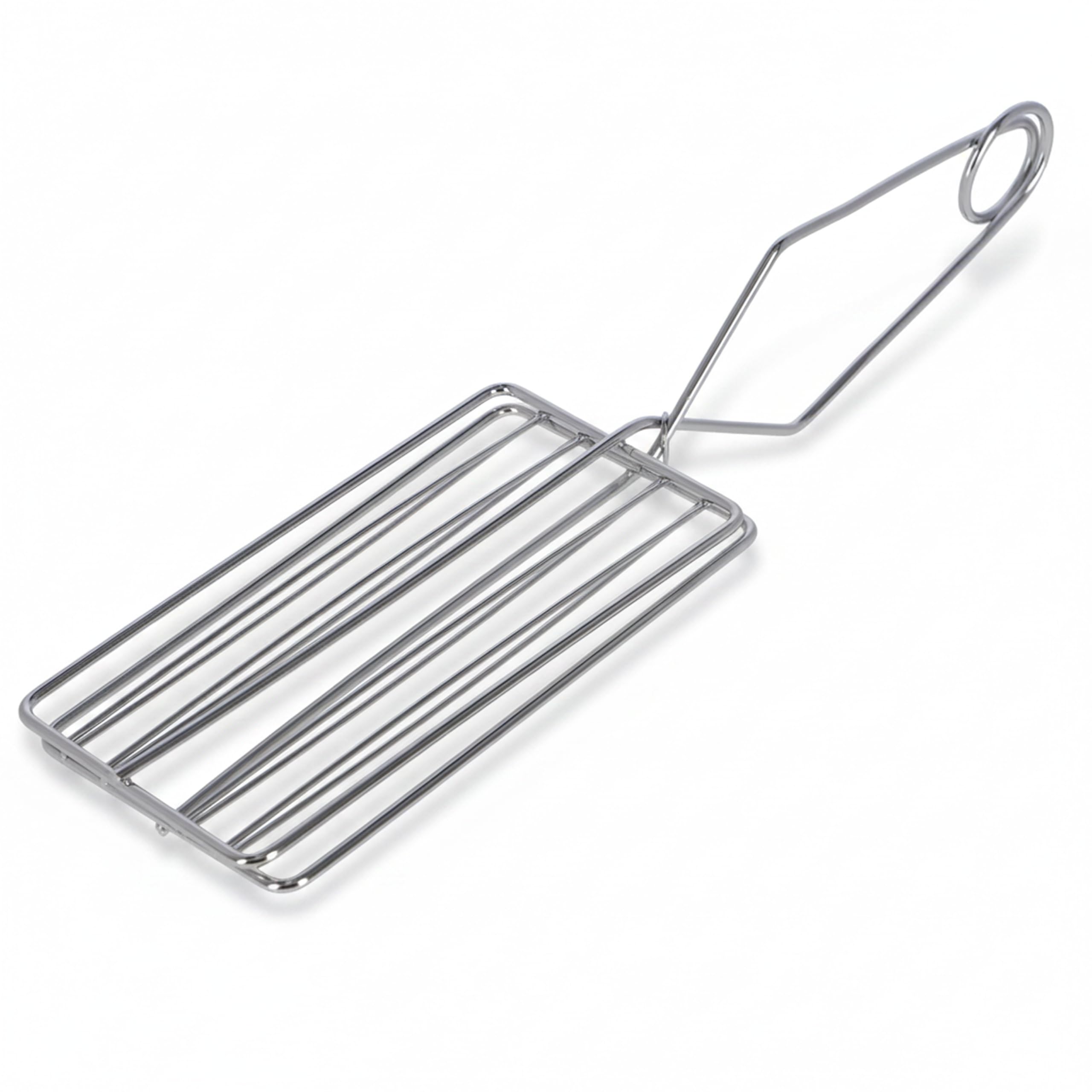 XGRILL | Pinza per Toast 18x10 cm in Acciaio cromato con Manico Ergonomico | Pinza Tostapane per Toast e Snack | Uso Domestico e Professionale | Made in Italy
