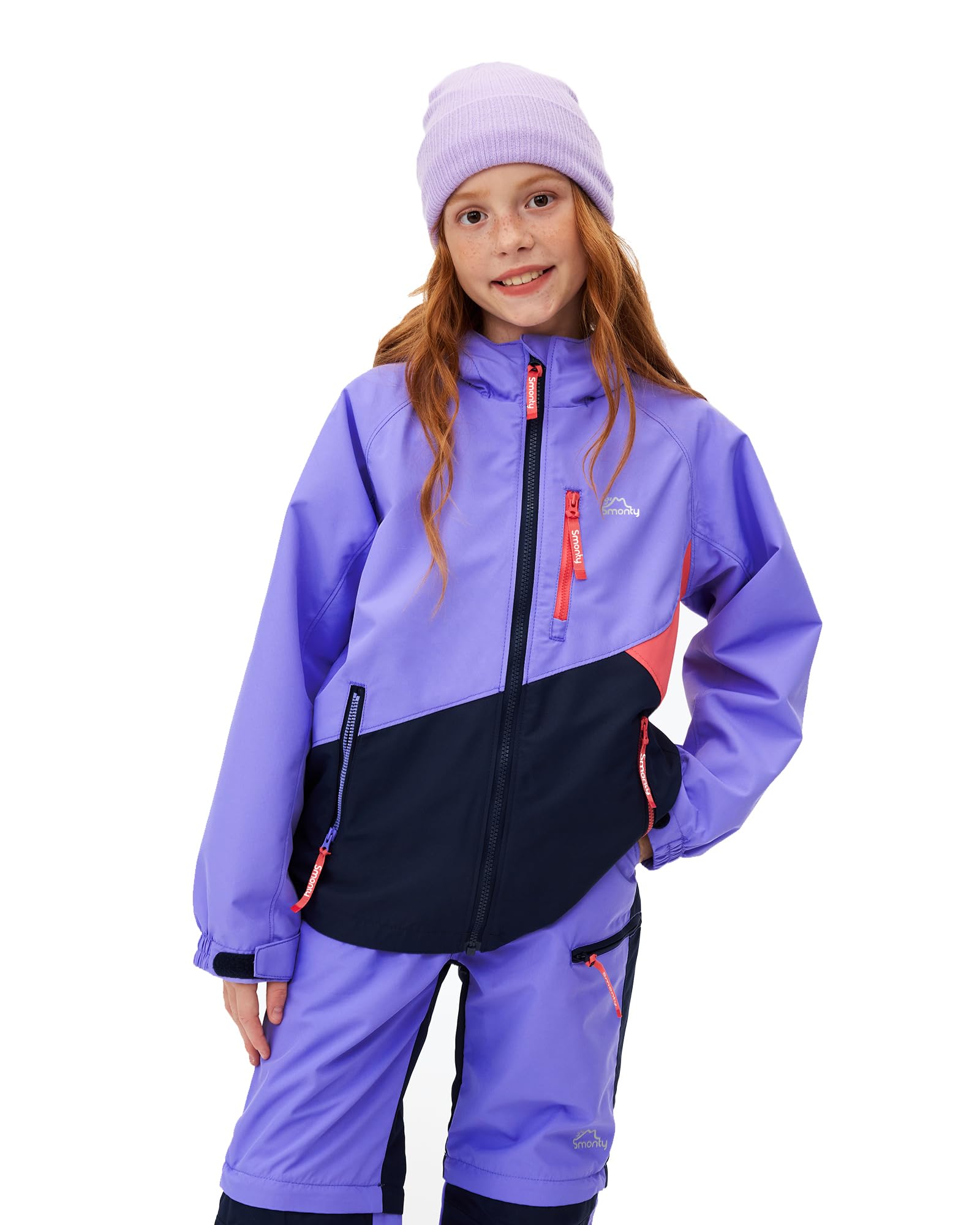 SMONTY Giacca per bambini 3 in 1, giacca softshell, cappotto per bambini maschi e femmine, giacca per bambini