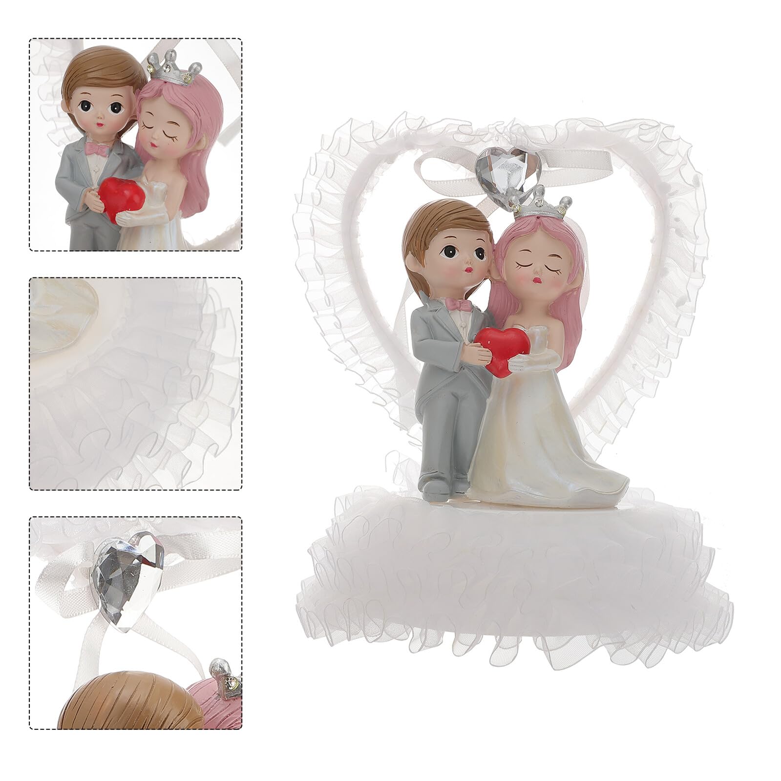 Entzückende Harz Hochzeitspaar Tischdekoration Hochzeitstorte Cake Topper Kreative Paarskulptur für Verlobung und Valentinstag