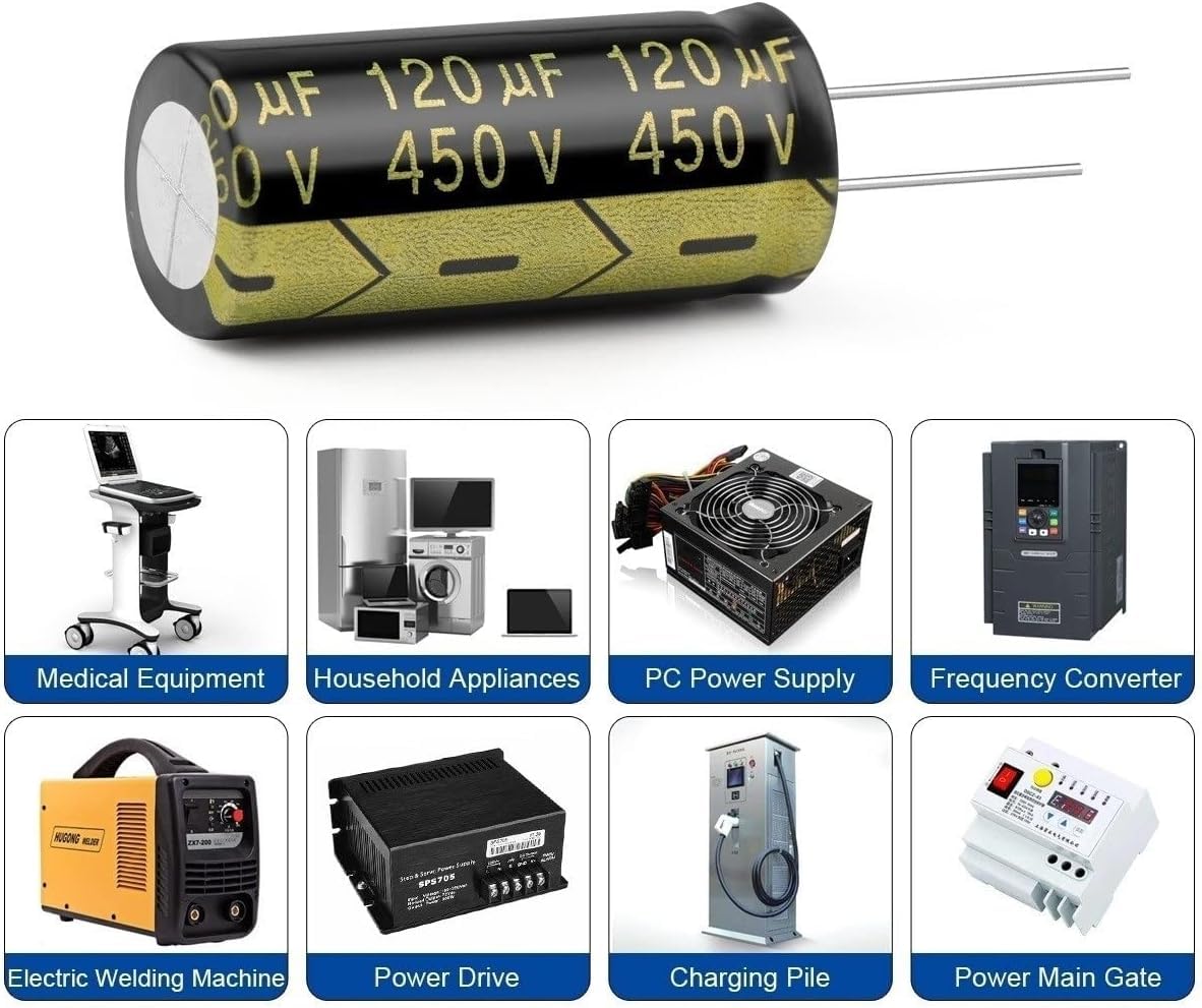 Condensateur Électrolytique 120uF 450V 105°C Basse - Foto 7