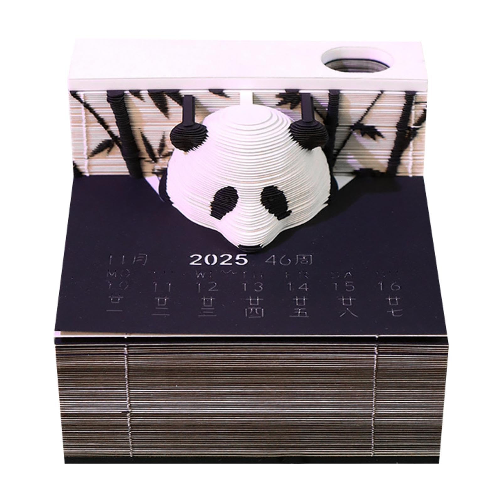 3D Tischkalender 2025, Notizblock, Kunstkalender Skulptur, Kreatives Geschenk, DIY Notizblock für Zuhause, Schreibtisch, Büro, c