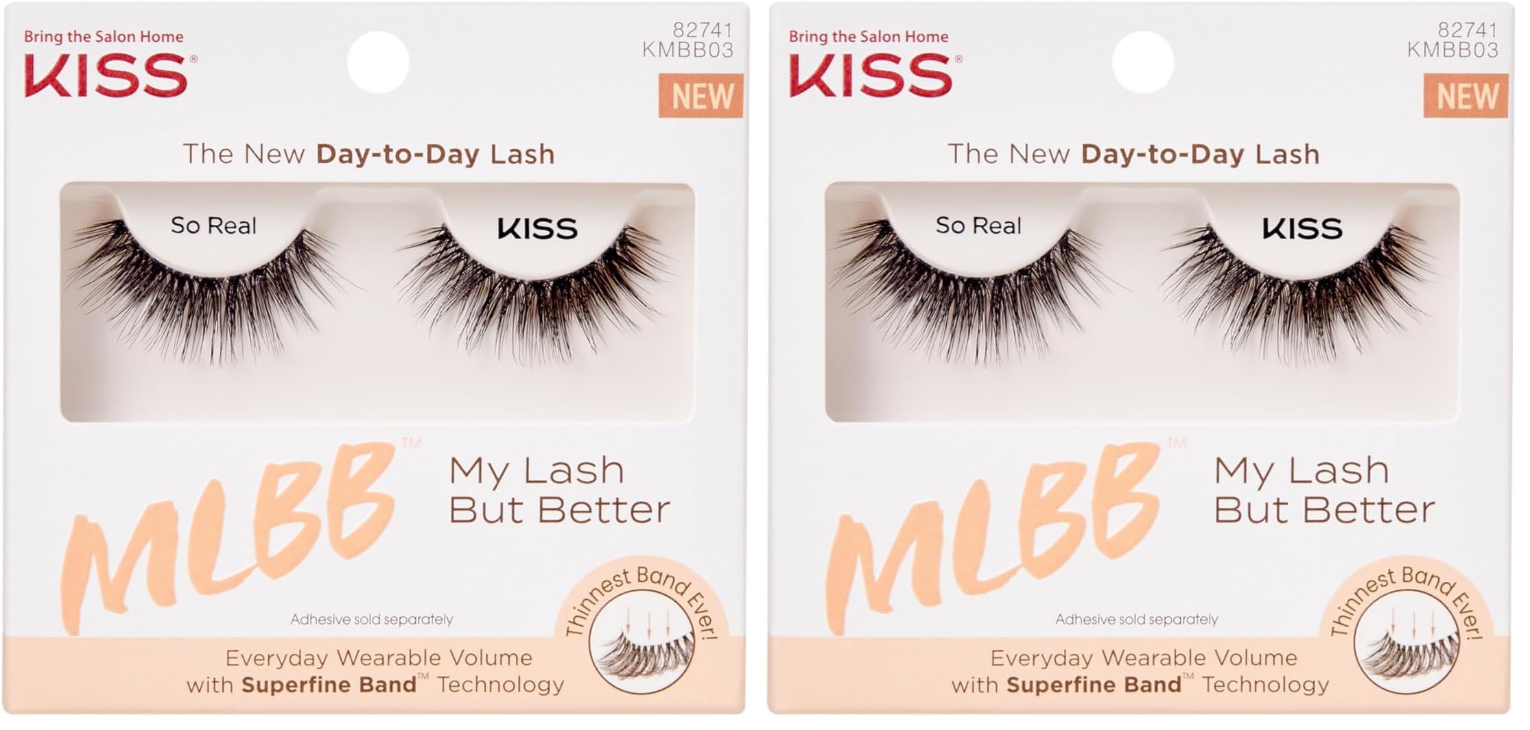 KISS False Eyelashes My Lash But Better So Real | 12 mm | 1 Pair | Contact Lens Friendly | Reusable