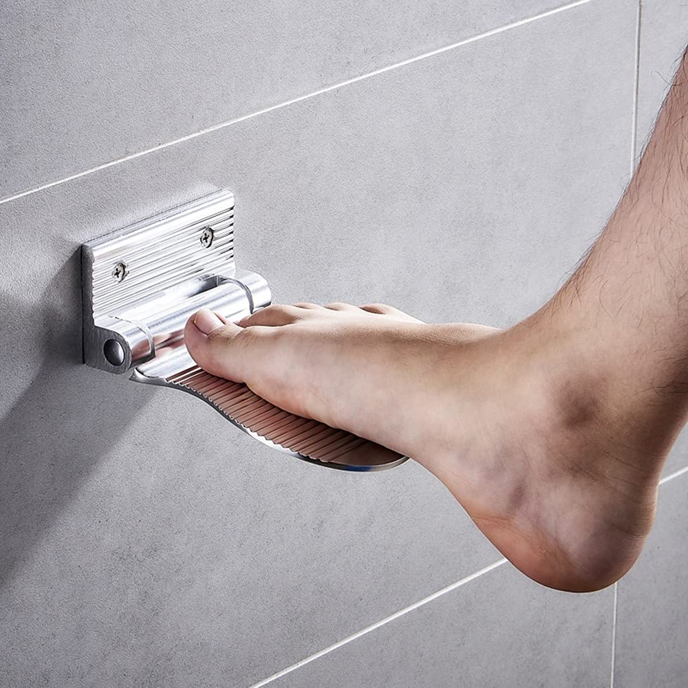 Reposapiés para Ducha, Pedestal para Baño, Pedal Antideslizante Plegable para Mujeres Mayores
