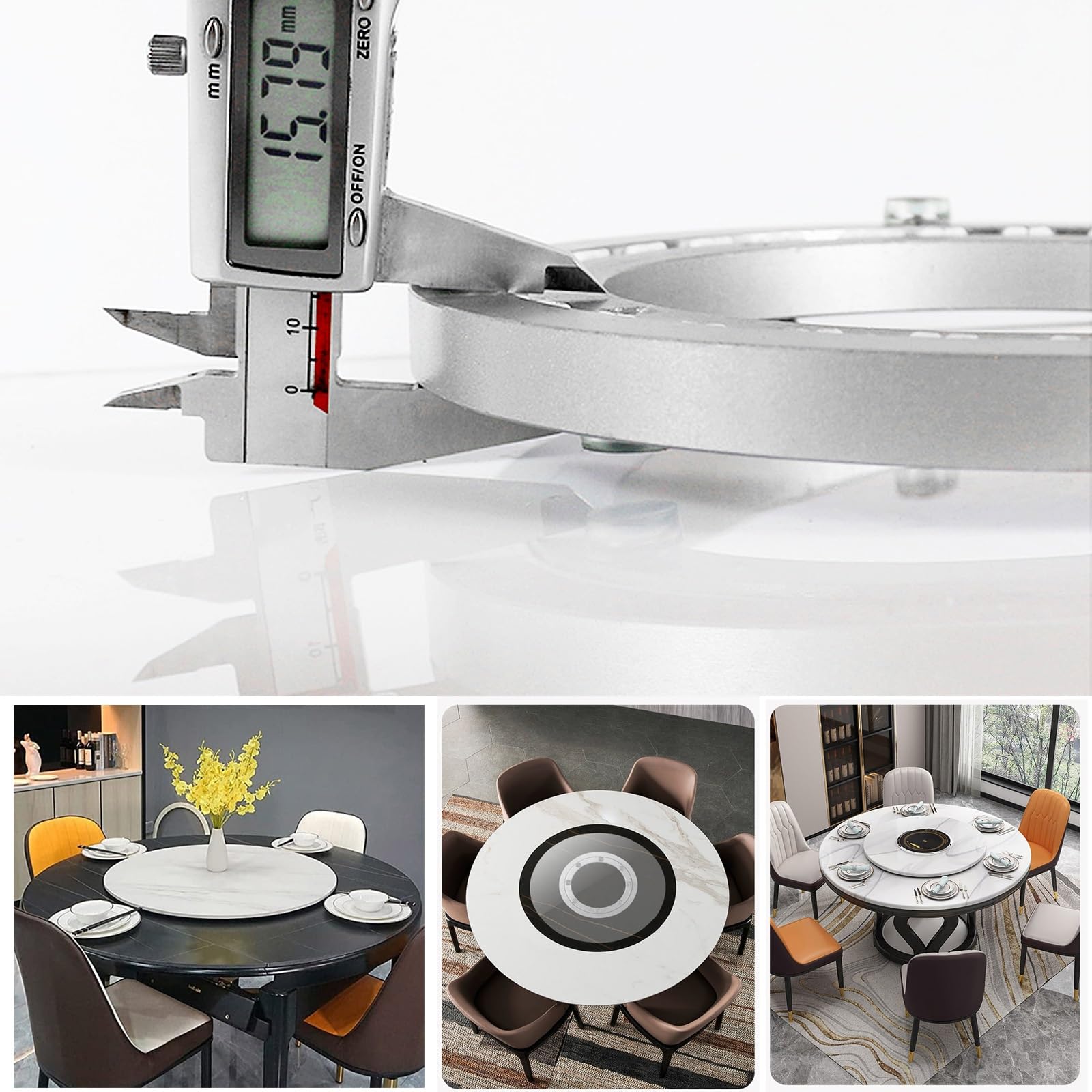 Cuscinetto per giradischi: base girevole in lega di alluminio resistente, piastra girevole a 360° per display TV,