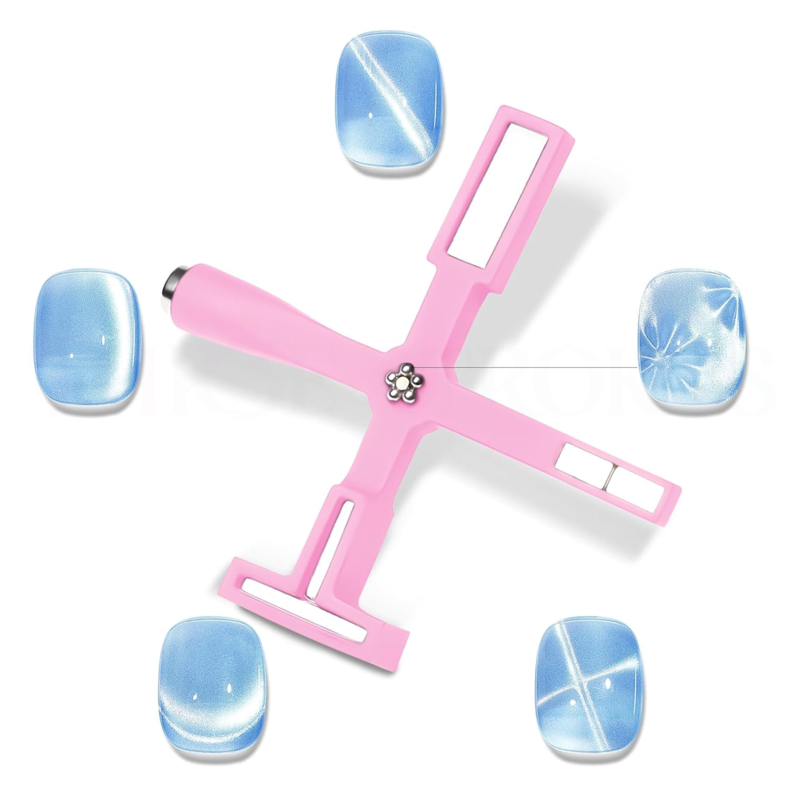 5 in 1 Nail Magnet Tool: Cat Eye Magnet Tool Multi-Function Magnet Stick 3D Magnetic Cat Eye Gel Polish, Nail Art Cat Eye Magnet Stick Nail Design Tools for Nail Salon Home DIY (PINK)-image-21