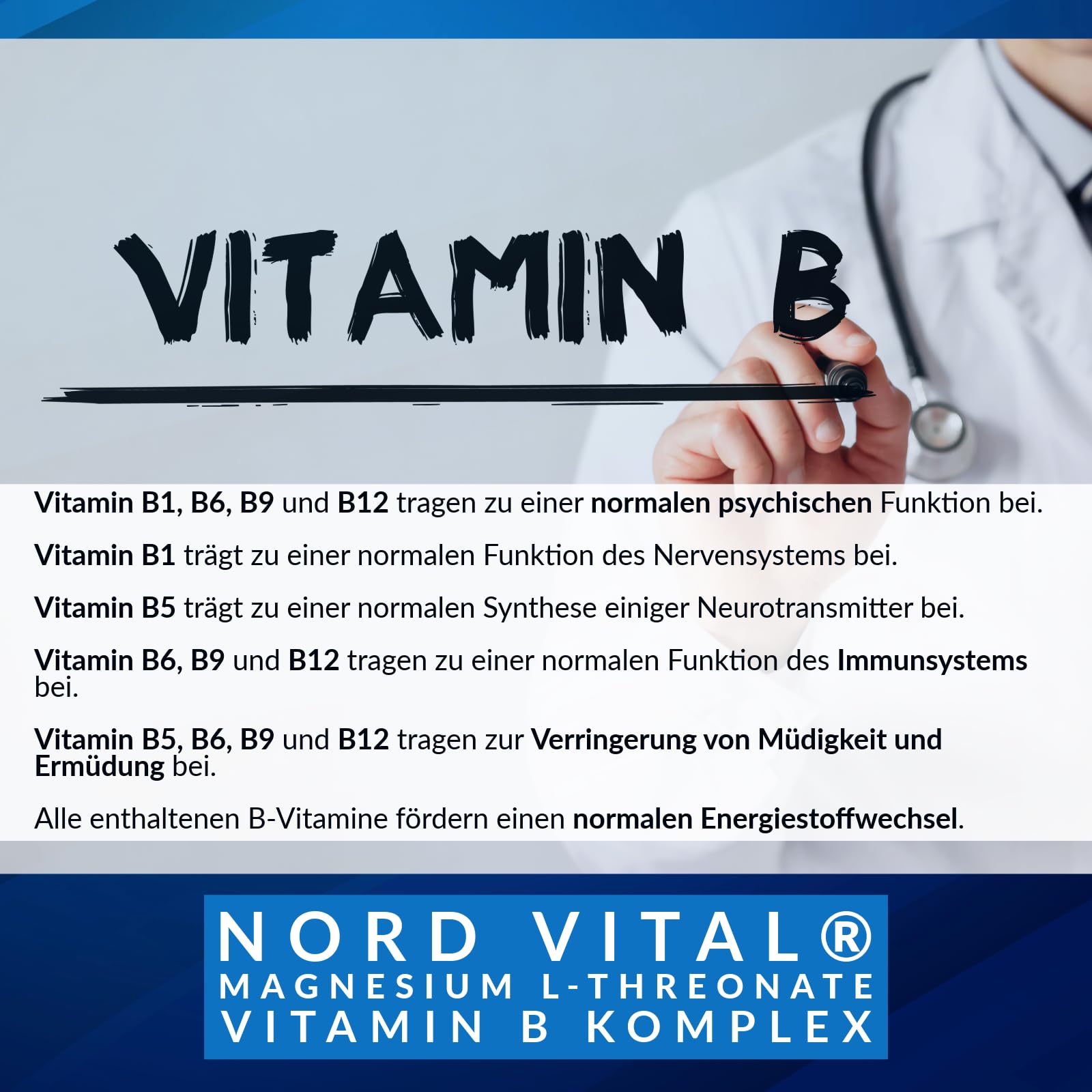 Magnesium Threonate - Magtein & Ashwagandha Komplex – Hochdosiert mit 2000 mg Magtein, 600 mg Ashwagandha KSM-66®, Vitaminen B1, B5, B6, B9, B12, D & Selen – Nord Vital Cerebra Nova - 120 Kapseln