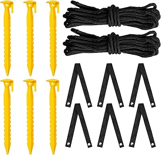 6pcs Tree Stake Kits, Multifunctional Plastic Ground Spikes Stakes for Plant Support, Garden Stakes Anchors, Yard Yellow T...