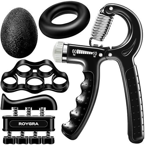 roygra Grip Strength Trainer (5 Pack), Forearm Strengthener, Hand Strengthening