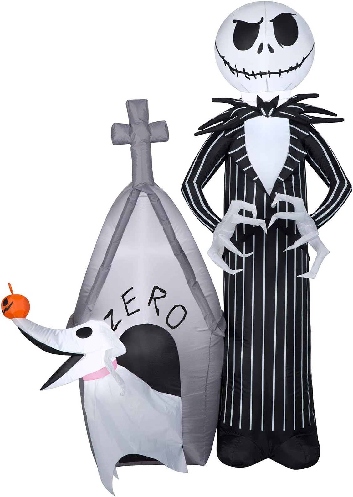 Airblown Inflatable Jack and Zero w/House Scene Disney, 5 ft Tall, Multicolored