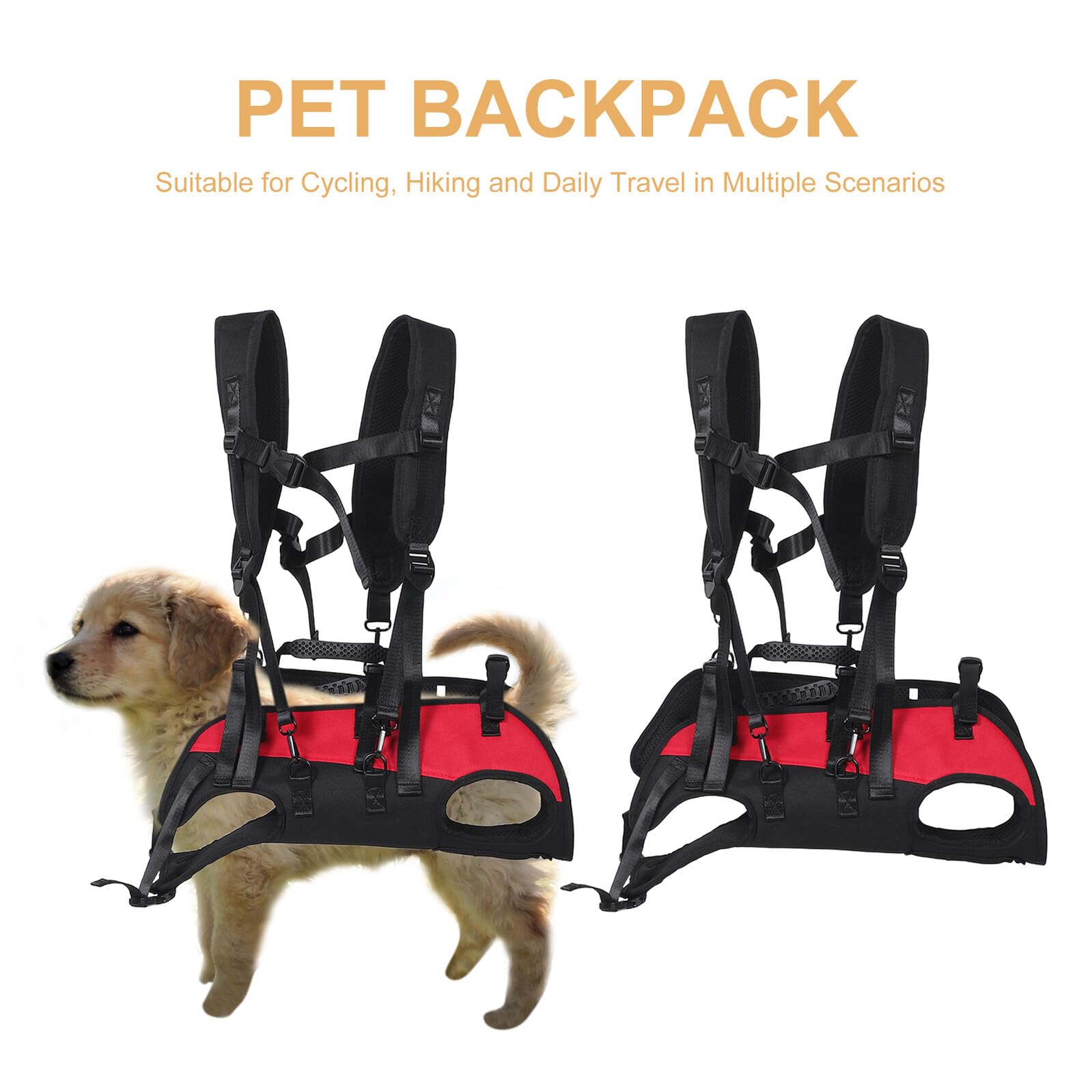 Verstellbarer Hunderucksack für Kleine Hunde Atmungsaktiver Outdoor Tragetasche mit Doppelt Gepolsterten Schultergurten und Sicherem Schnallensystem für Wandern und Reisen