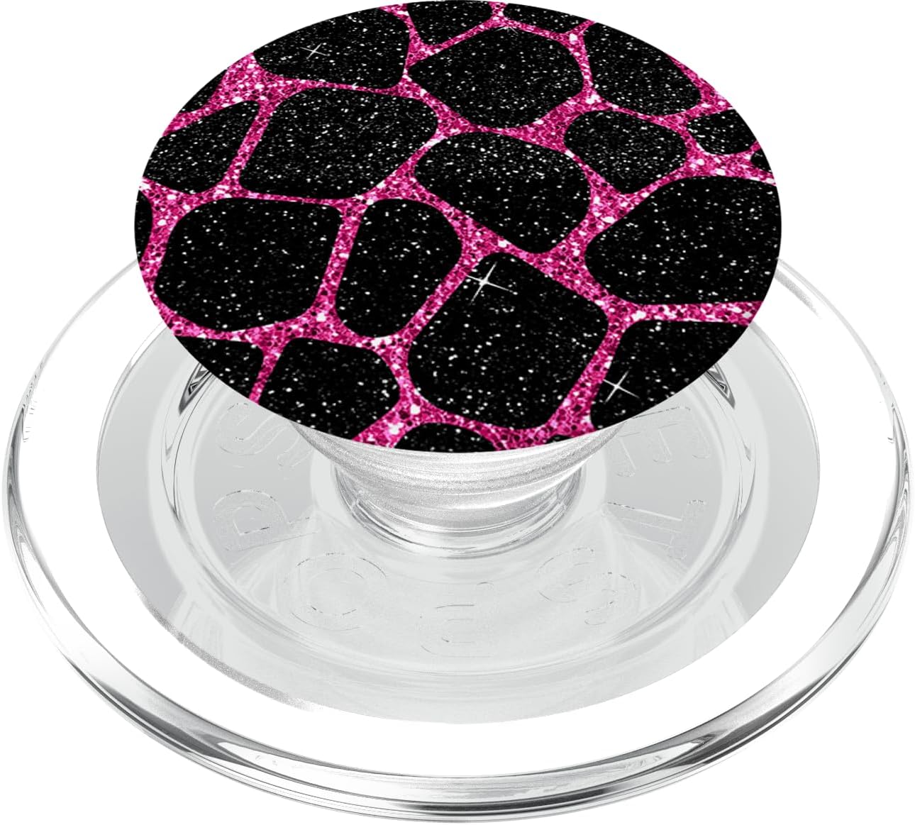 Hot Pink and Black Giraffe Pattern Glam Diva Chic Bold PopSockets Grip and Stand for Phones and Tablets PopSockets MagSafe PopGrip for iPhone