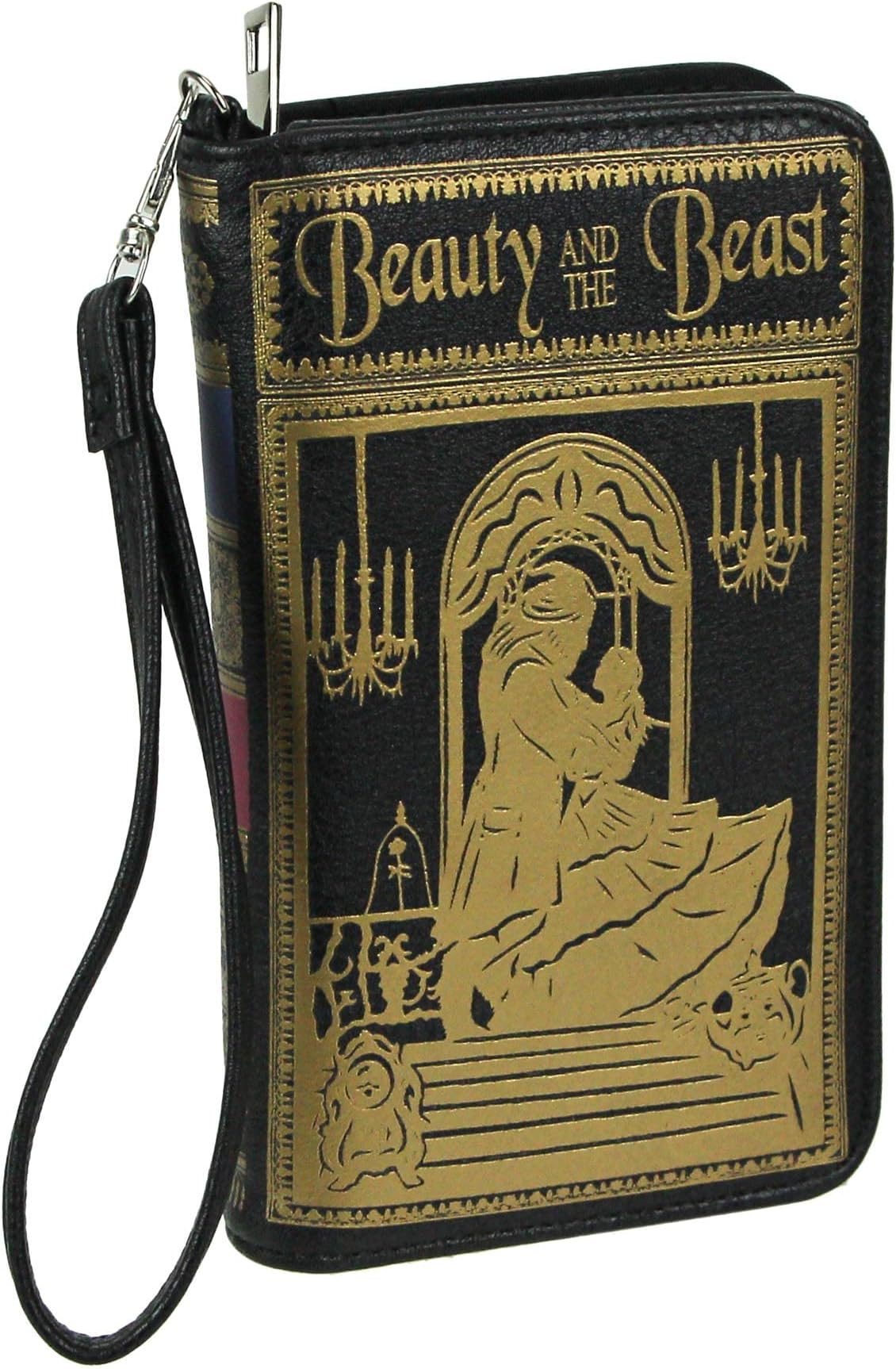 Black and Gold Beauty and the Beast Checkbook Style Fashion Wallet, One Size
