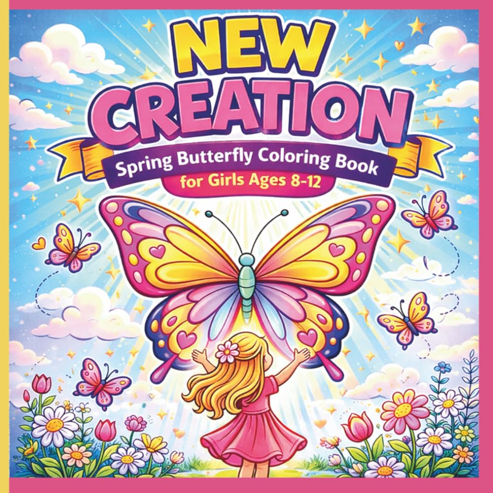 New Creation: A Faith-Filled Butterfly Coloring Book for Girls | Positive Christian Affirmations for Ages 8–12