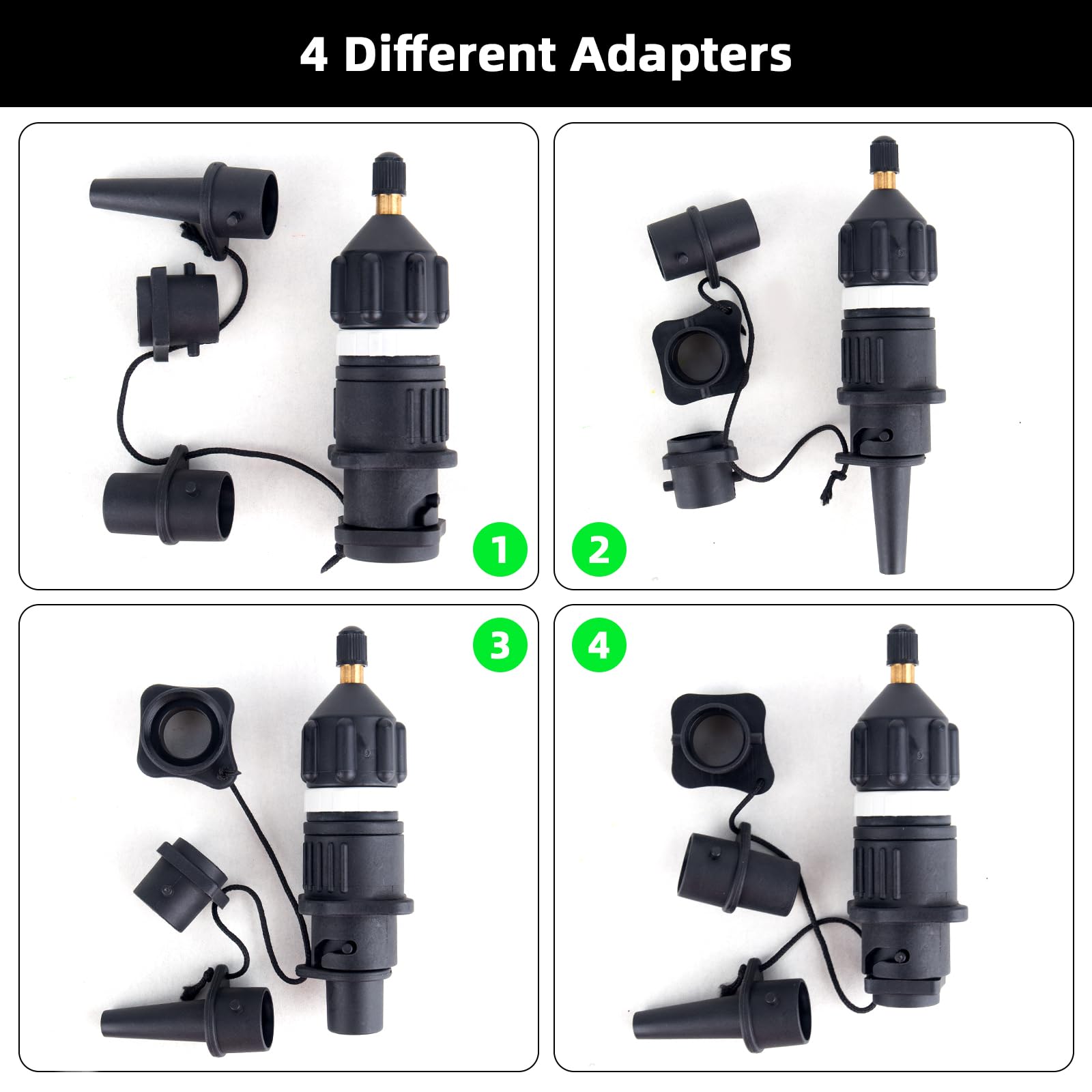 Adaptateur Valve Presta Adaptateur Valve SUP Gonflage Kayak - 5-en-1 Avec 4 Buses Pour Planche Adaptateur Valve Presta Adaptateur Valve SUP Gonflage Kayak - 5-en-1 Avec 4 Buses Pour Planche