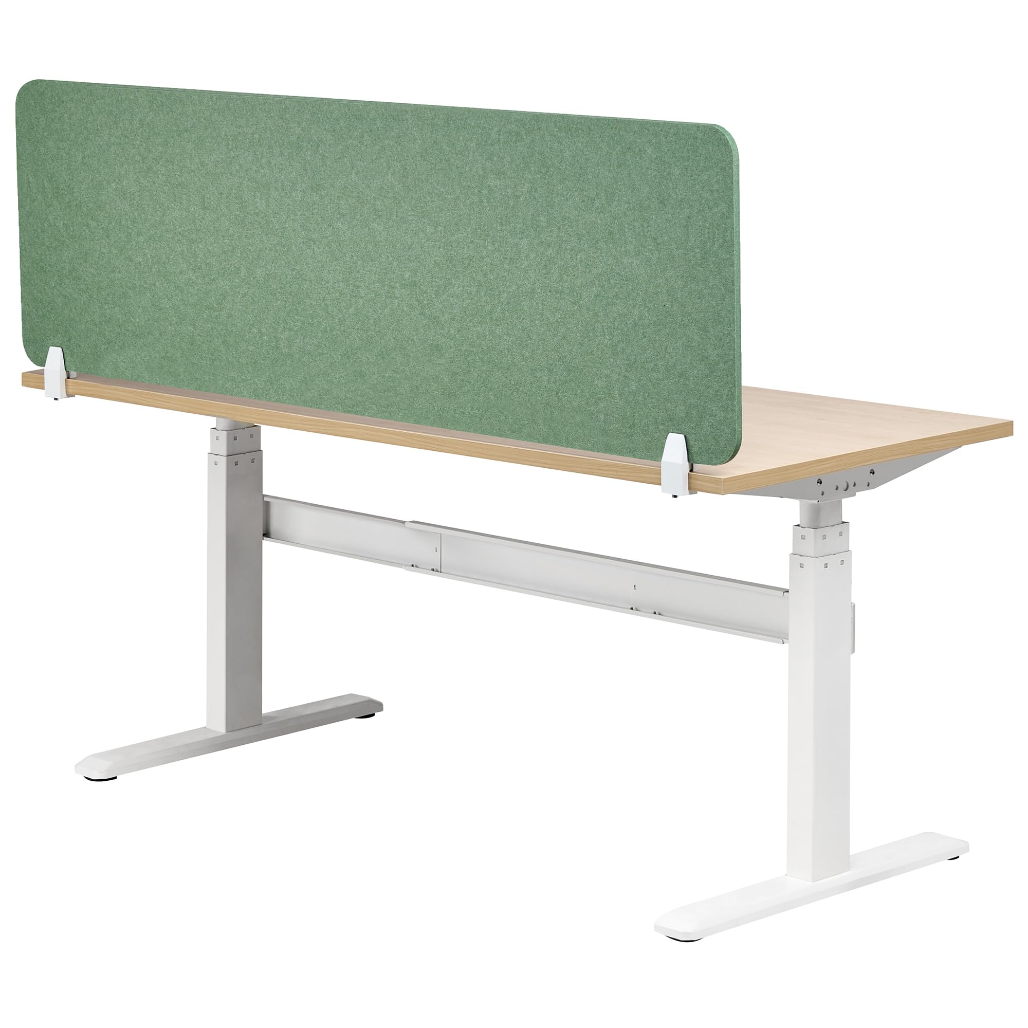 Beliani Séparateur de Bureau en Pet Acoustique Recouvert de Tissu 160 x 50 cm Vert Split