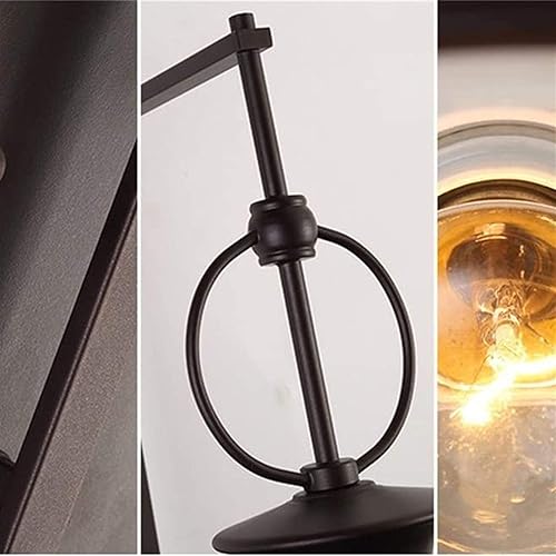 Miniatura 8 de Apliques de pared, lámpara de pared impermeable de metal estilo chino, pantalla de cristal, luz LED para interiores y exteriores, luces decorativas