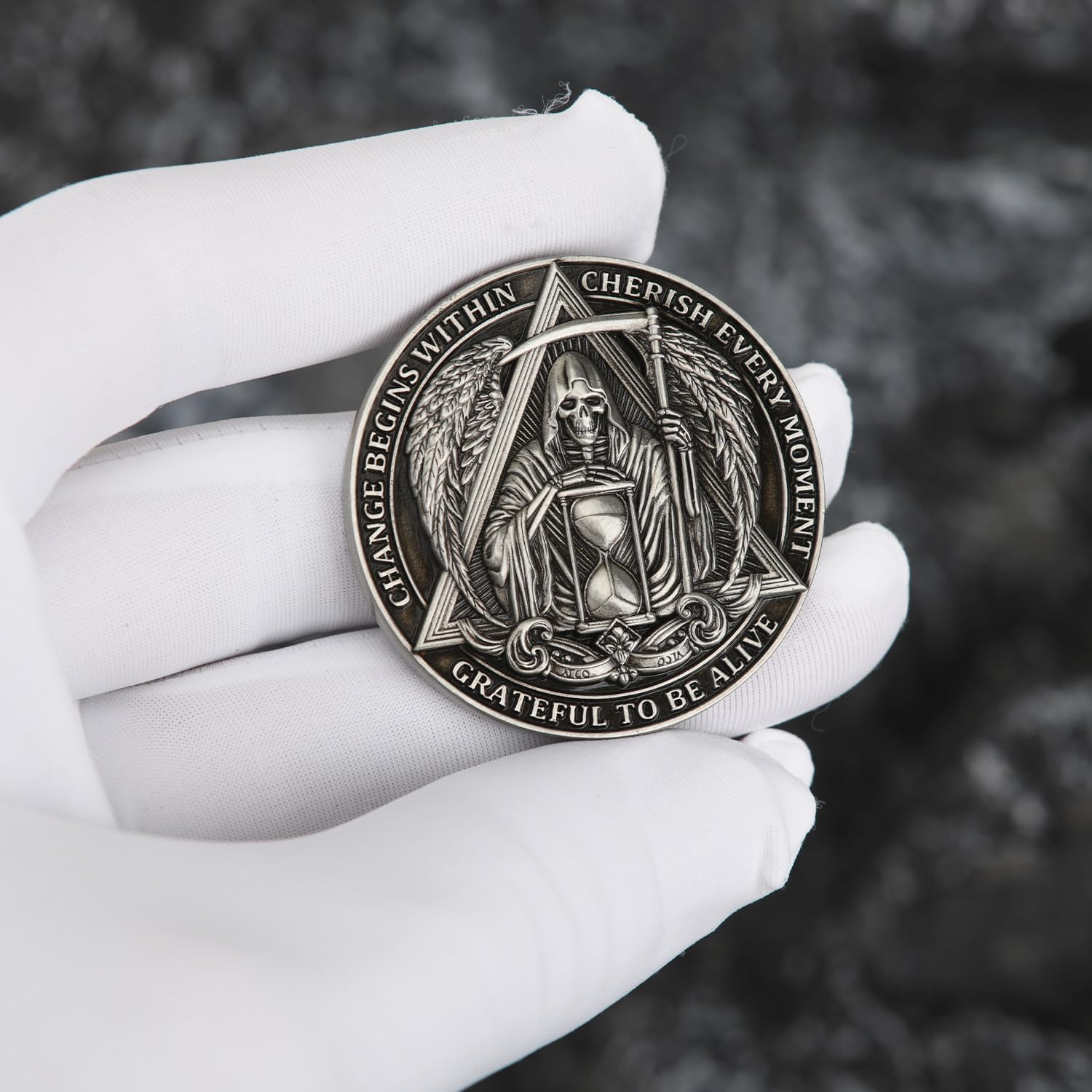 Grateful to Be Alive" Sobriety Recovery Coin – Inspirational Medallion for Addiction Recovery, Change Begins Within, Cherish Every Moment