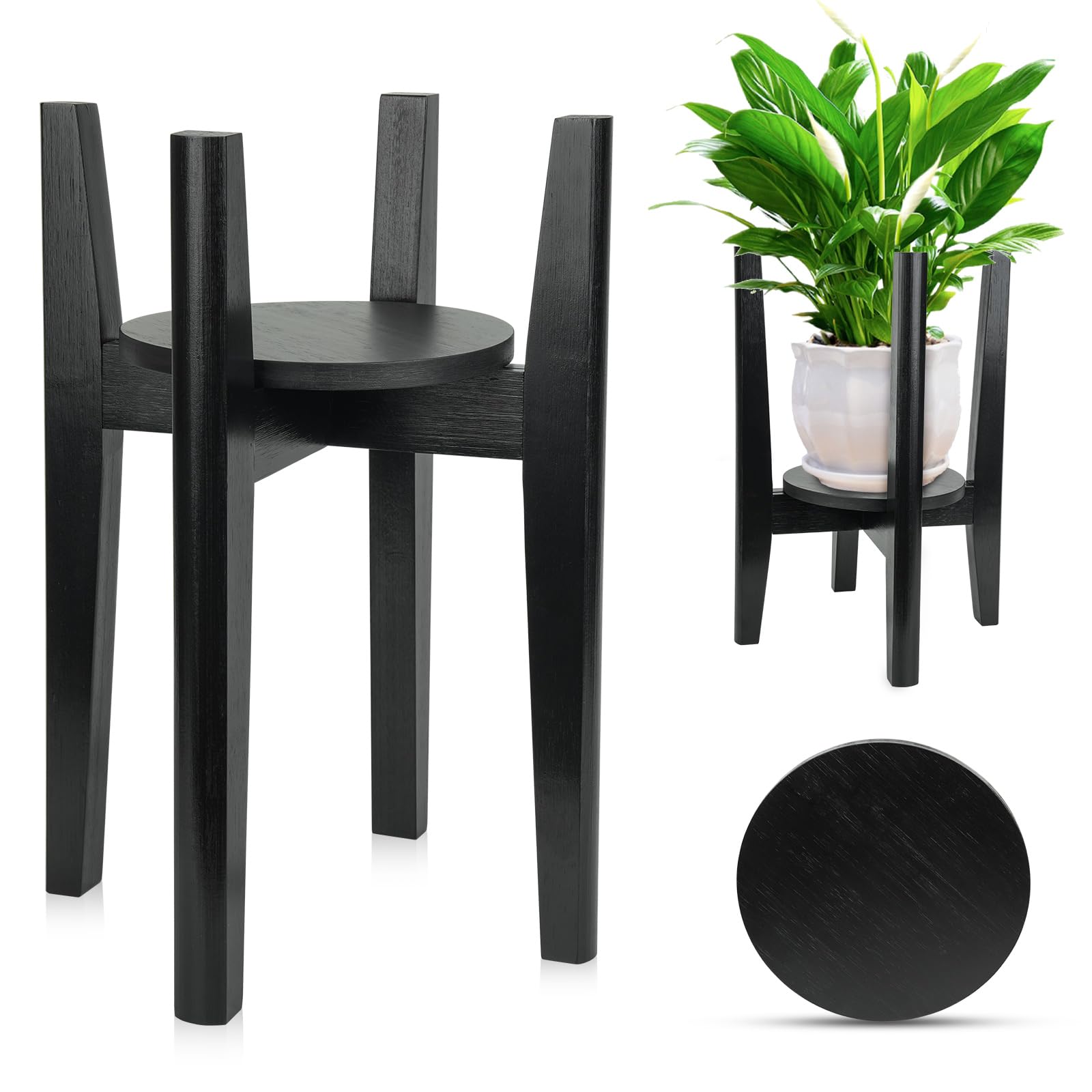 ZIOZERTT Adjustable Plant Stand Black
