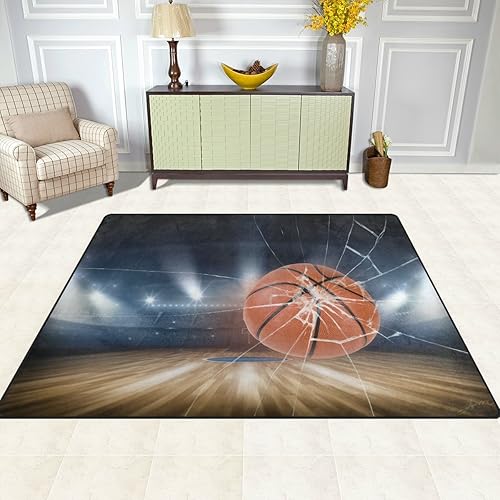 Miniatura 3 de zoeo antideslizante alfombras de área verde 3d de fútbol, sofá con sala de estar recámara alfombras felpudos decoración del hogar 4 x 5