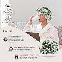 Vista 30 de 2 gorros de ducha para mujer, gorro de ducha reutilizable impermeable para ducha con lazo ajustable, gorro de baño de lujo para mujer