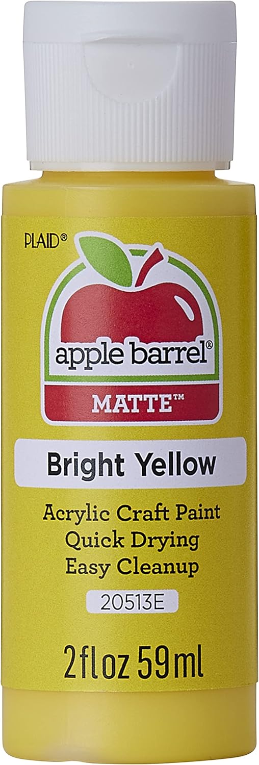 Apple Barrel Acrylic Paint in Assorted Colors (2 oz), 20513, Bright Yellow