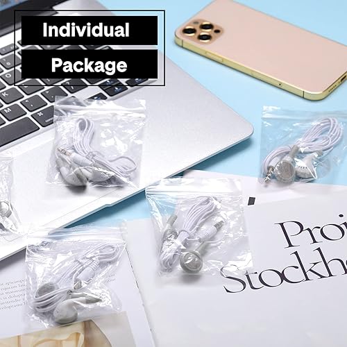 Miniatura 7 de Xuhal 150 Pcs Earbuds Bulk for Classroom Ear Buds Wired Bulk Back to School Supplies 3.5mm Earphones Headphones Plug White Ear Buds Bundle for Kids