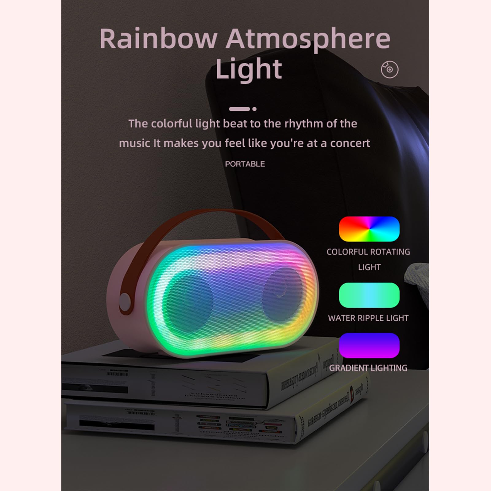 BT - Macchina per karaoke con microfoni wireless e effetto luminoso abbagliante, per adulti e bambini, per feste in casa