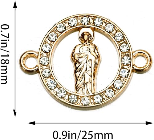 Miniatura 4 de 30 piezas de diamantes de imitación mixtos para uso religioso, cruz religiosa, Virgen religiosa, Nuestra Señora de Guadalupe, Rosario, cuentas