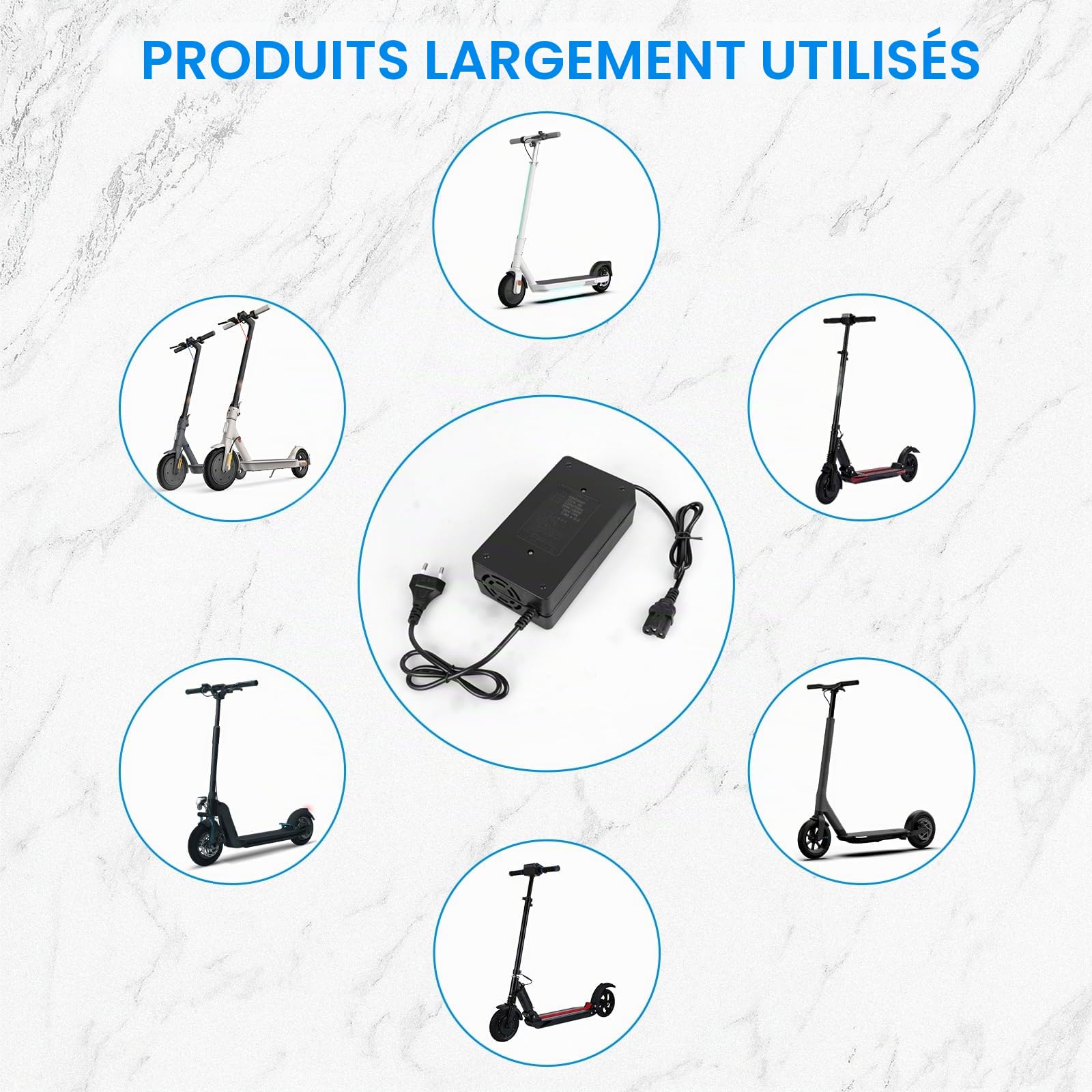 Chargeur de batterie 60V 20Ah pour scooter et vélo électrique