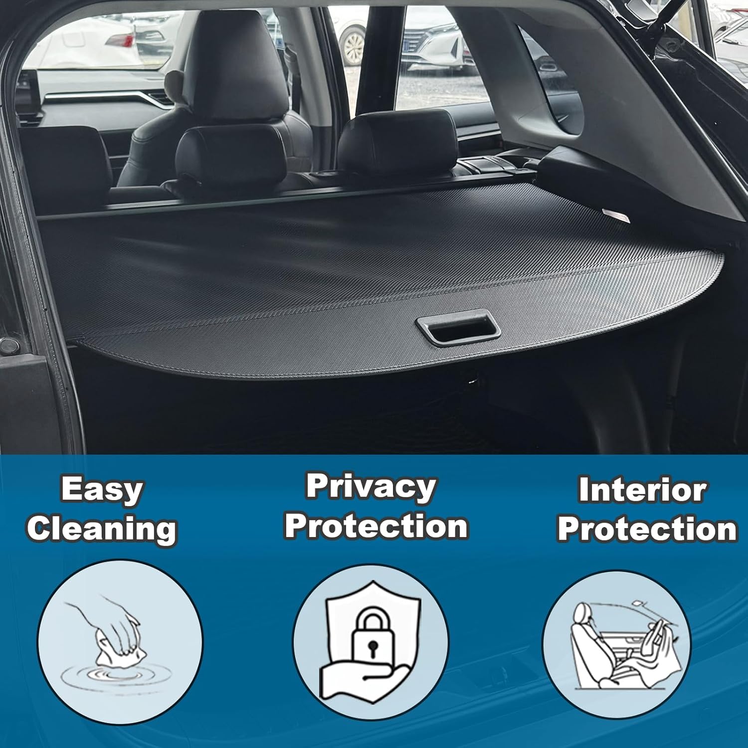 Cargo Cover for 2022 2023 2024 2025 2026 Hyundai Tucson Accessories(Carbon Fiber Look),Rear Trunk Cover for Hyundai Tucson 2022-2026 Accessories Privacy Screen Retractable Security Shade