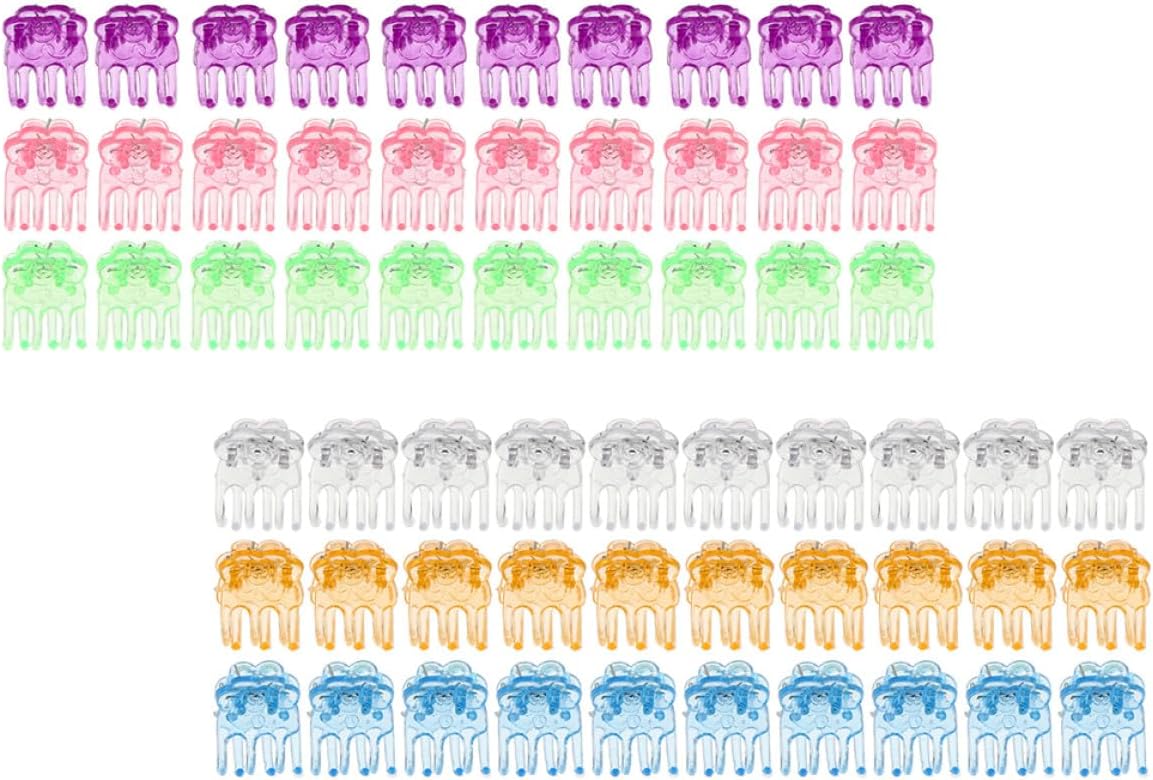 KICHOUSE 120 Pcs Plastic Flower Shaped Orchid Clips Vine Support Clamps for Garden Plants Vines Fixation Colorful Gardening Clips Set for Outdoor Plant Support