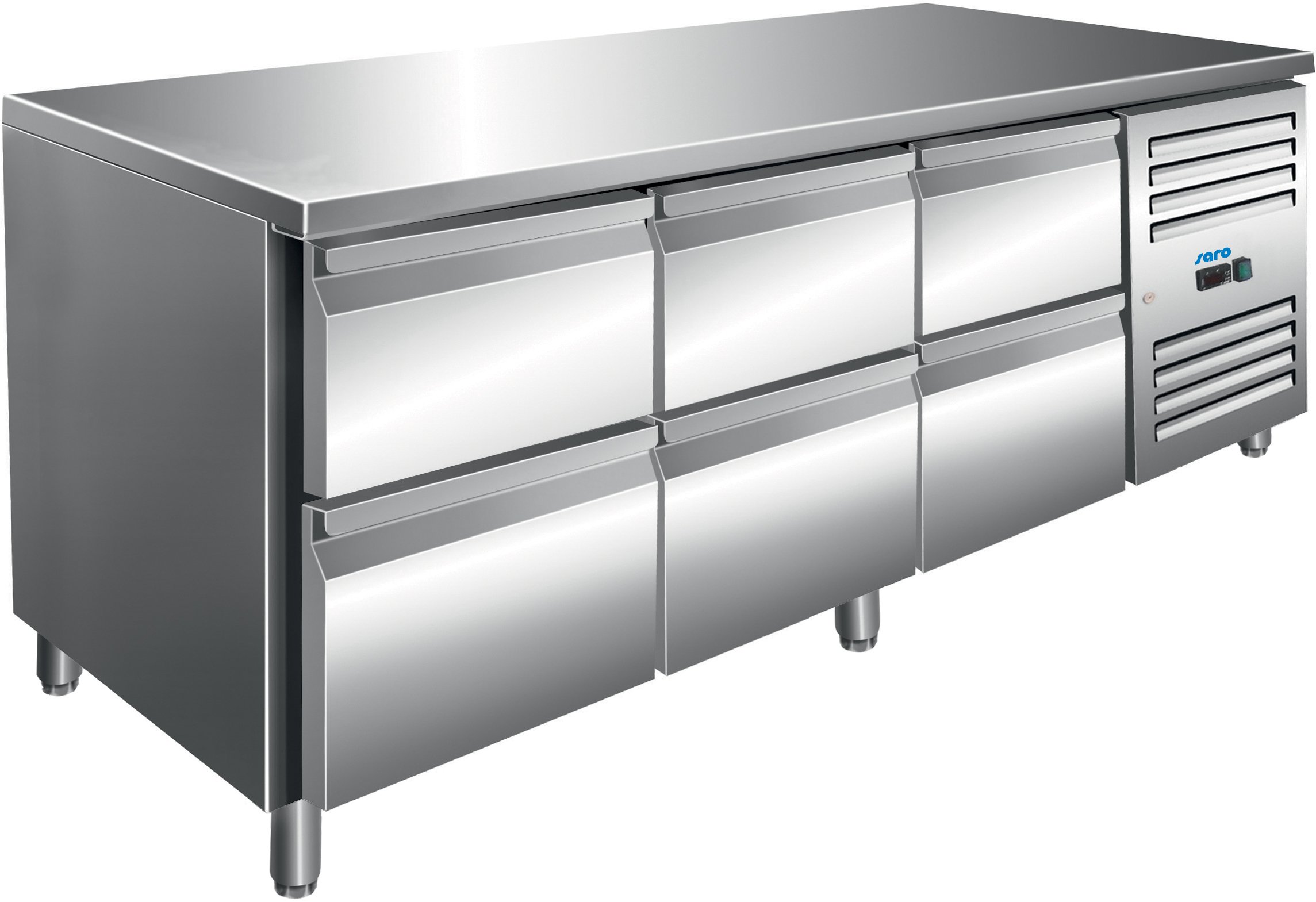 Saro 323-10714 KYLJA 3160 TN Kühltisch mit 3 x 2er Schubladenset, Edelstahl