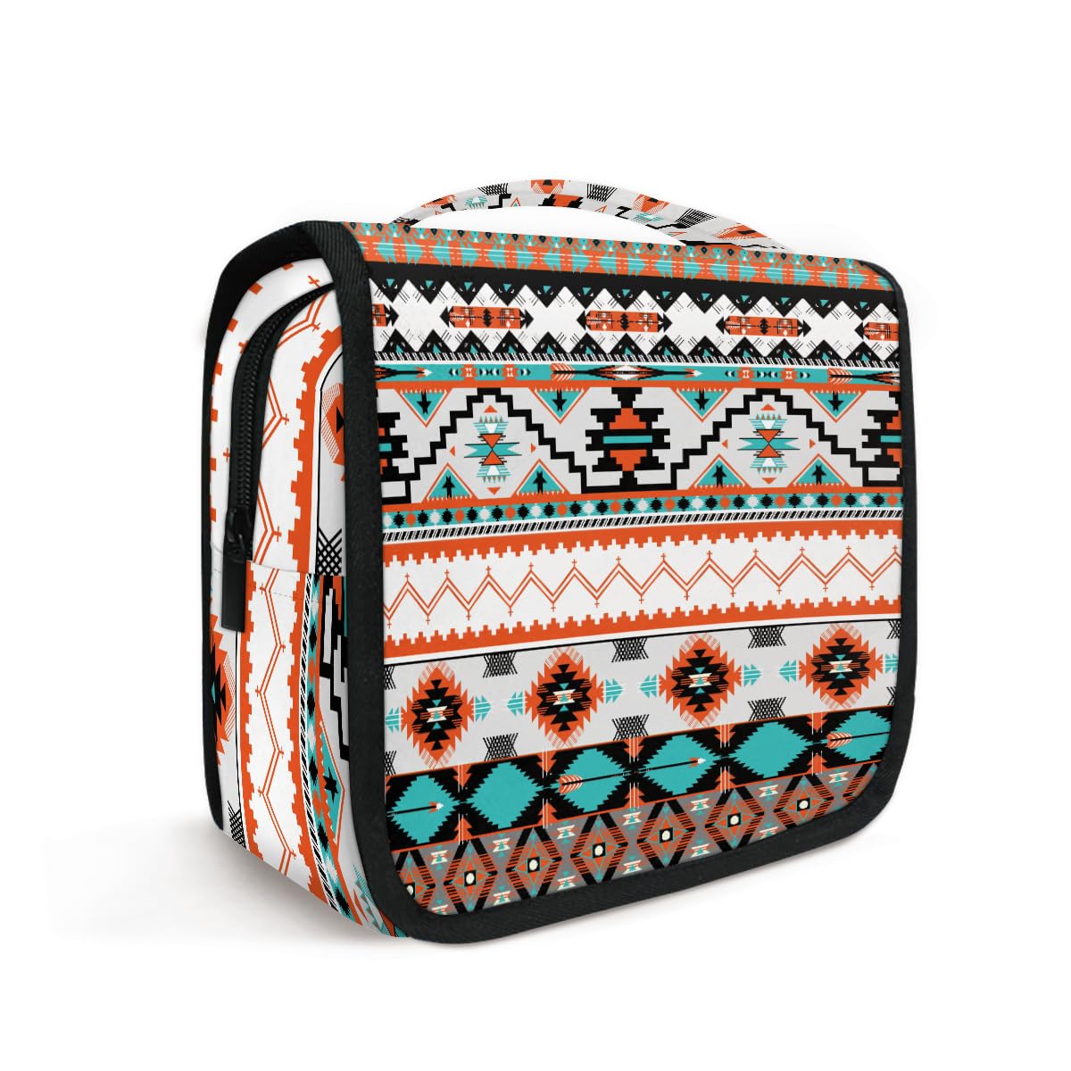 OSAM SPACE Hanging Toiletry Bag for Women, Ethnic Aztec Cosmetic Bag Makeup Case Organizer Travel Essentials for Women Men