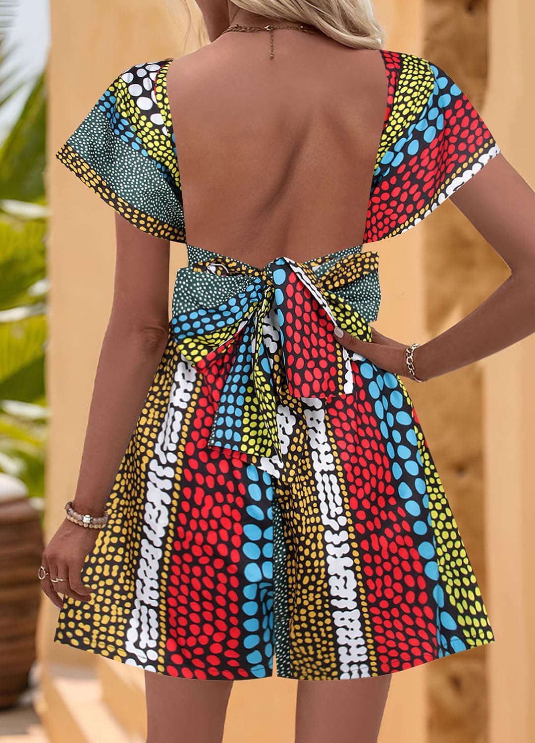 Segreto Mono de mujer con estampado africano, para manualidades, multiuso, traje de verano, pantalones cortos, holgado, casual