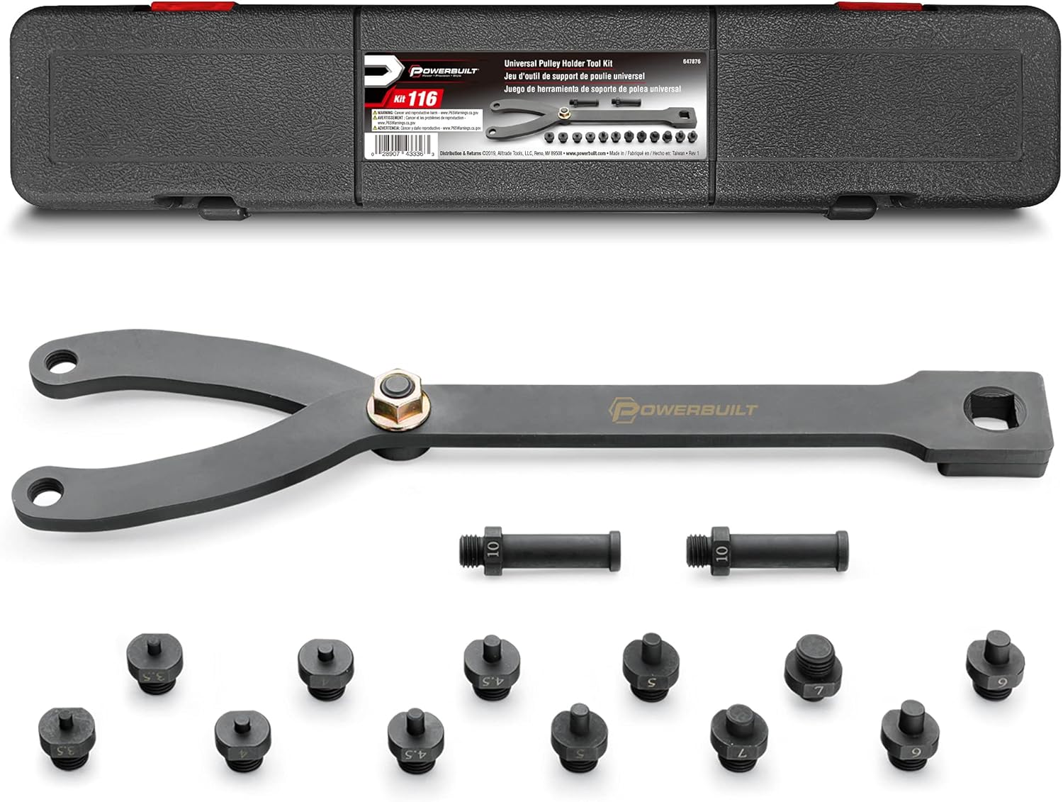 Powerbuilt Universal Pulley Holder Tool Kit, Hold Pulleys