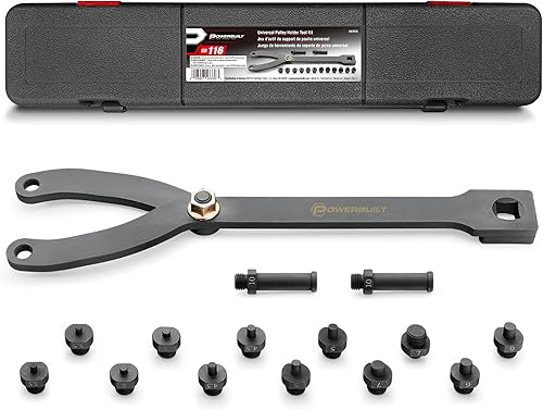 Miniatura 23 de Powerbuilt Juego de herramientas de extracción e instalación de polea de dirección asistida y alternador, reemplaza la bomba de dirección