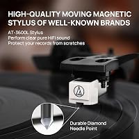 Retrolife Bakelit Lemezjátszó Bluetooth Hangszóróval Sárga/Barna 2