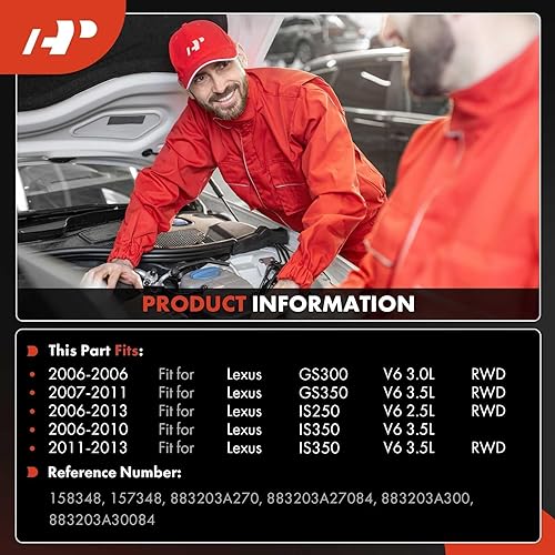 Miniatura 2 de A-Premium Compresor de aire acondicionado de CA con embrague compatible con Lexus GS300 3.0L 2006, GS350 3.5L 2007-2011, IS250 2.5L 2011-2013, IS350