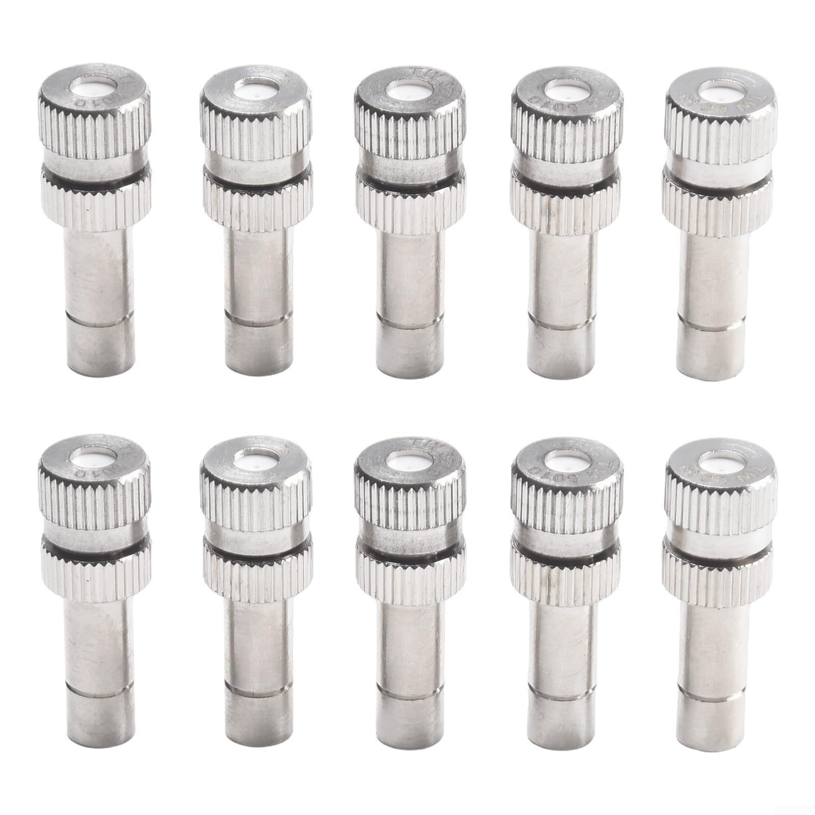Donkivvy 10Pcs 6mm Misting Nozzle Quick Connect Fog Mist Sprayer Brass Spray Nozzles Gardening (0.2mm)