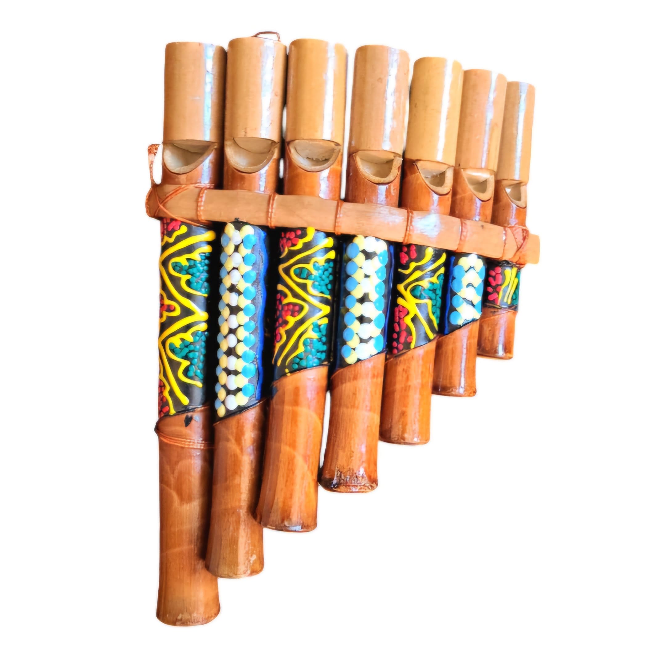 Flûte de pan en bambou Instrument de musique bois artisanale 7 tubes bois