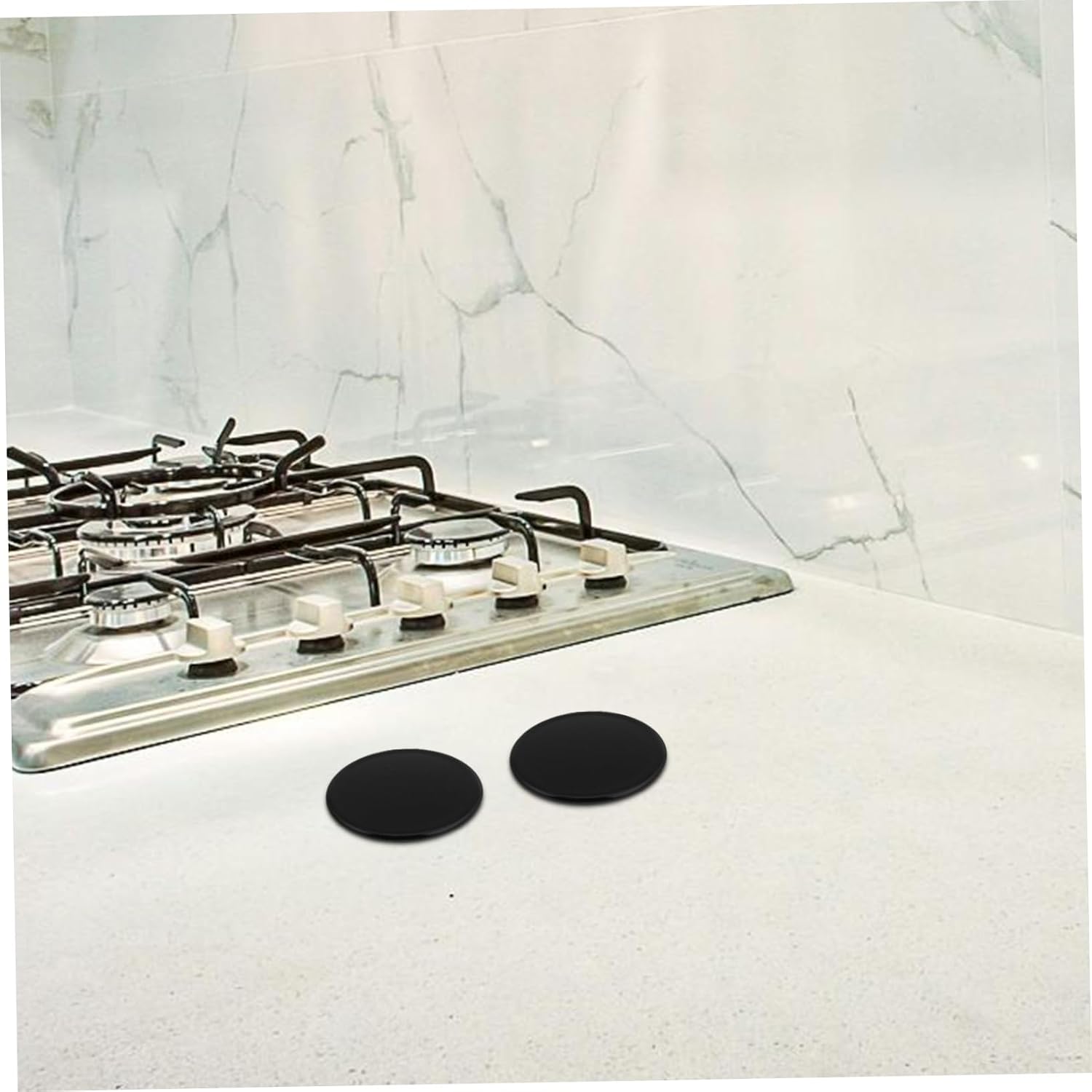 Luxshiny 4pcs Universal Gas Stove Burner Covers Flame Cap Liners Compatible Gas Ranges Sturdy Non-Stick Protector for Kitchen Hob Easy to Clean