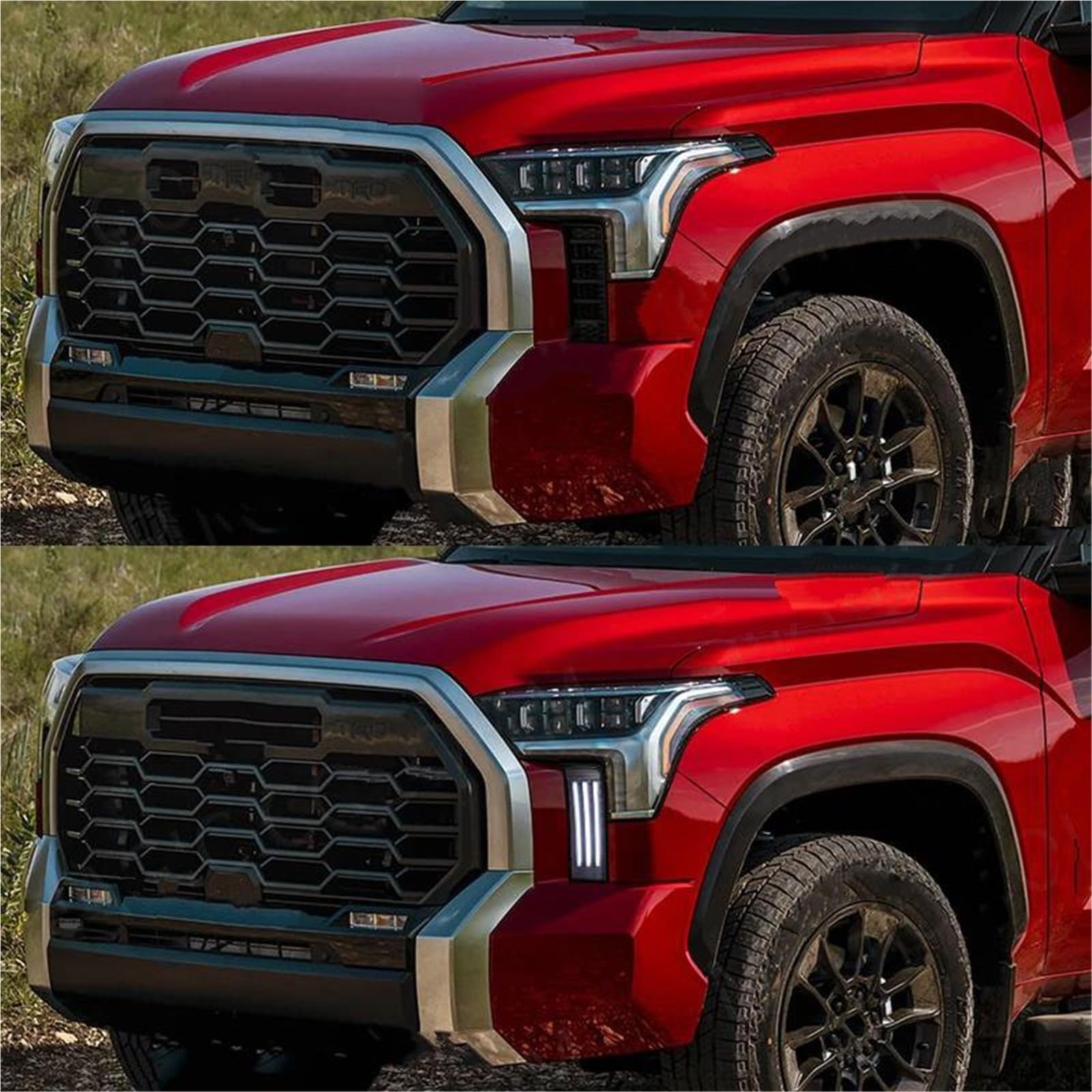 Genérico Faro Antiniebla Luces Diurnas LED DRL Para Toyota Para Tundra 2022-2023 Blancas Intermitentes Amarillas Accesorios Impermeables Para Coche Luz Antiniebla Delantera